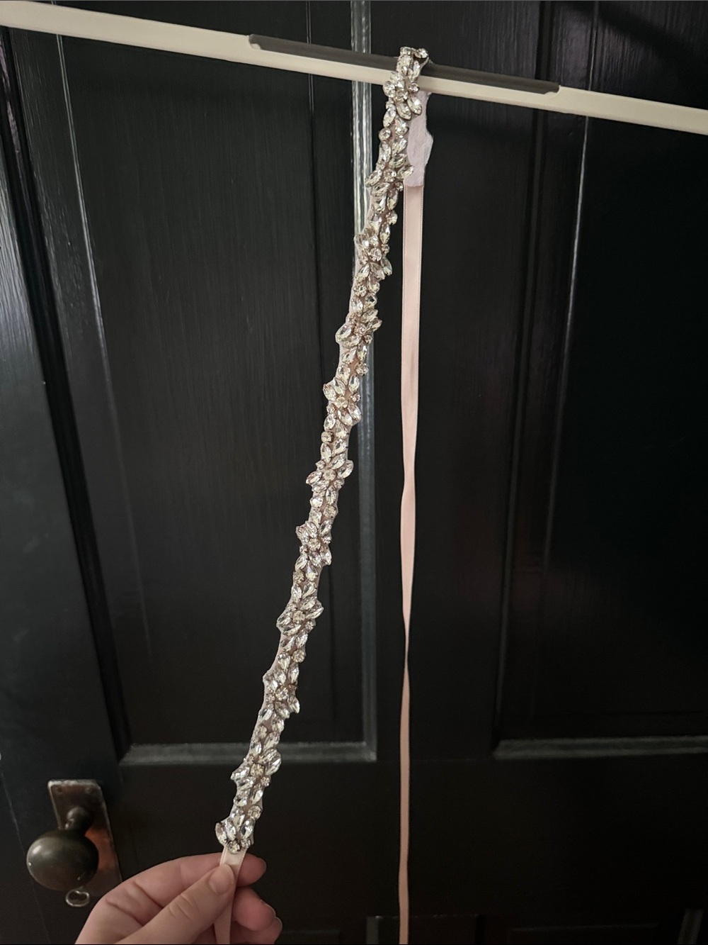 NWOT Blush Pink Crystal Bridal Belt Wedding Rhinestone Sash